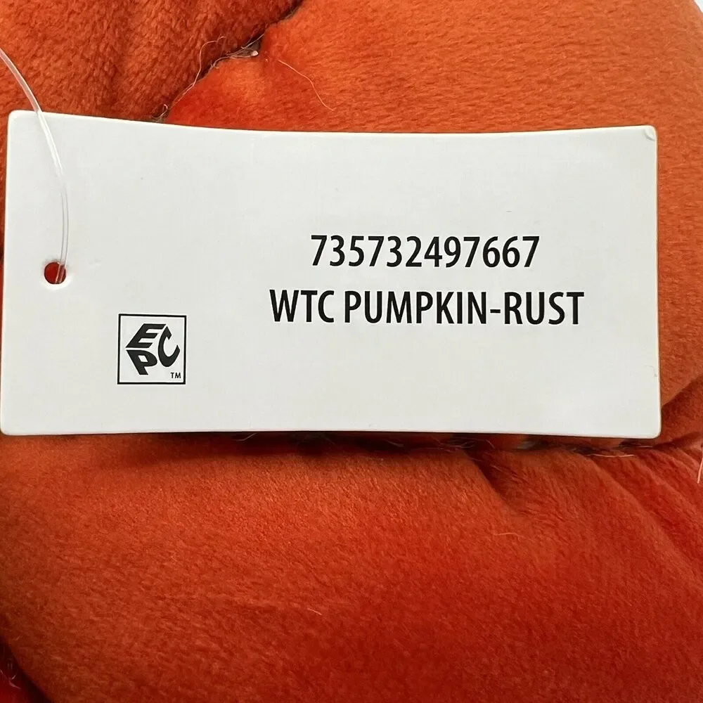 Rust Velvet Pumpkin Shaped Decorative Pillow Way To celebrate, Size 6”X 9” Decor